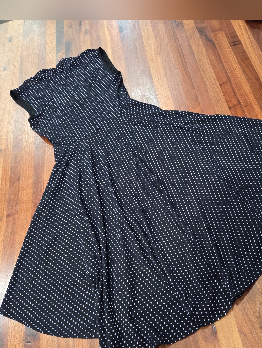 Retro Polka Dot Wrap Dress High Low Hem Sleeveless Fit & Flare Midi Made In USA - Picture 5 of 10